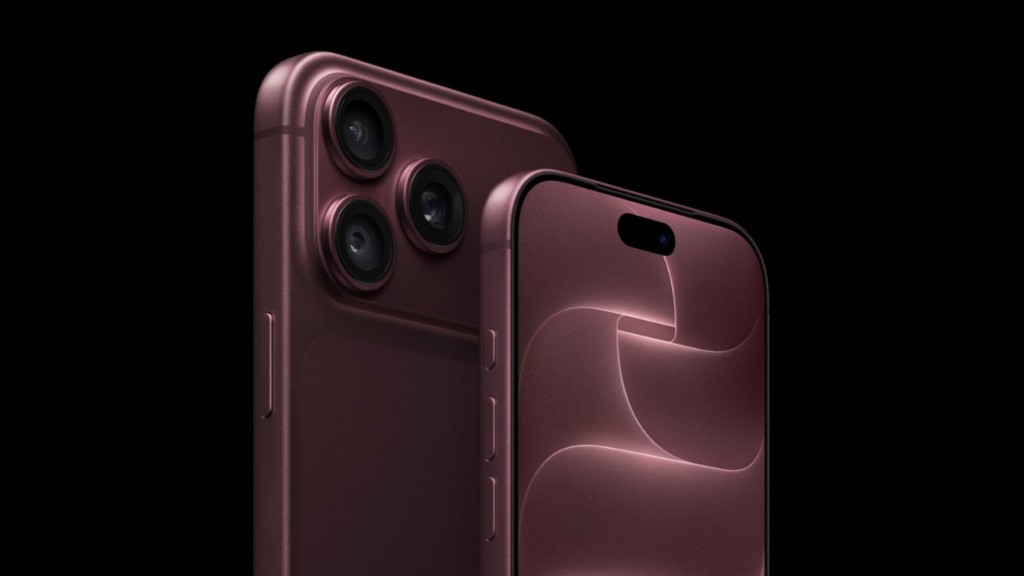 iPhone 18 Pro in deep burgundy, front and back