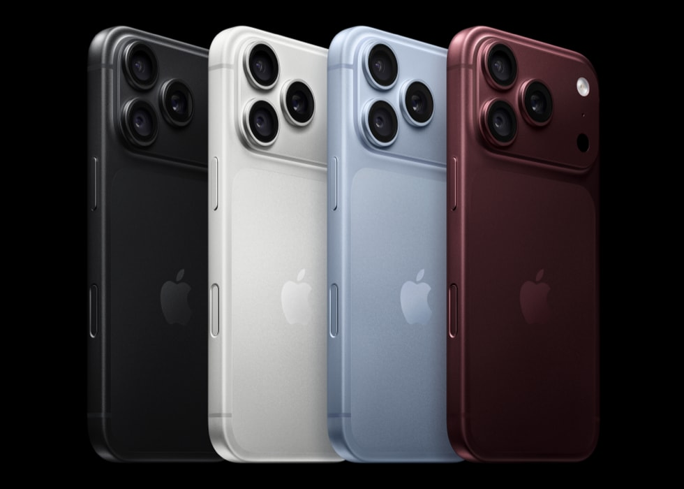 iPhone 18 Pro in black, silver, light blue, and burgundy