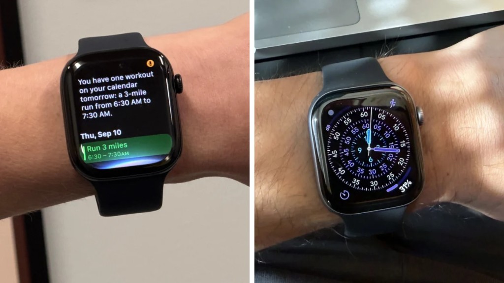 Apple Watch workout suggestion and chronograph face